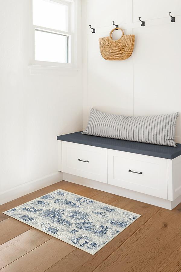 Star Wars Toile Blue Flatwoven Rug