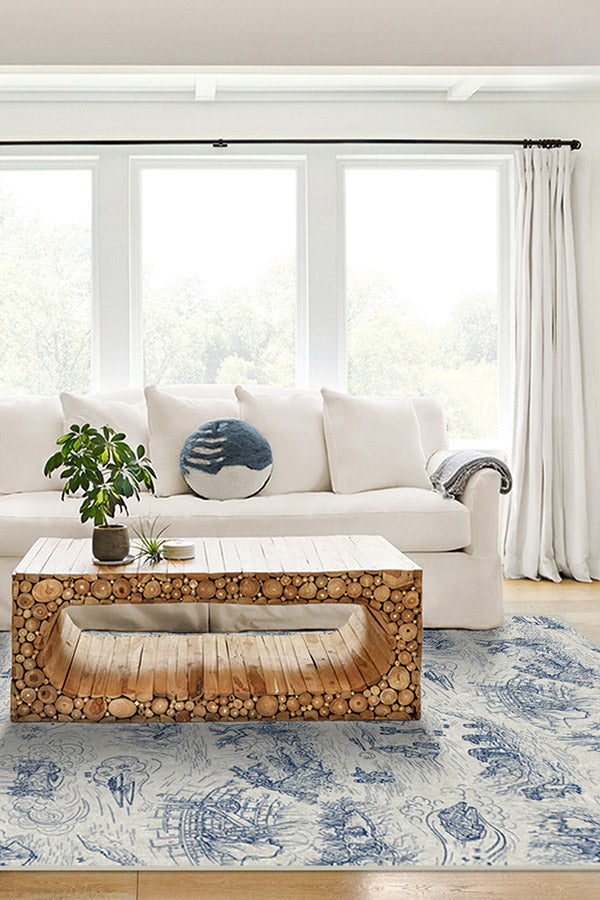 Star Wars Toile Blue Flatwoven Rug
