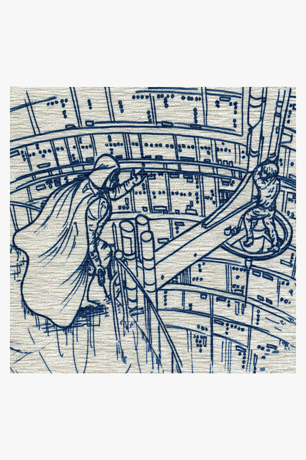 Star Wars Toile Blue Flatwoven Rug