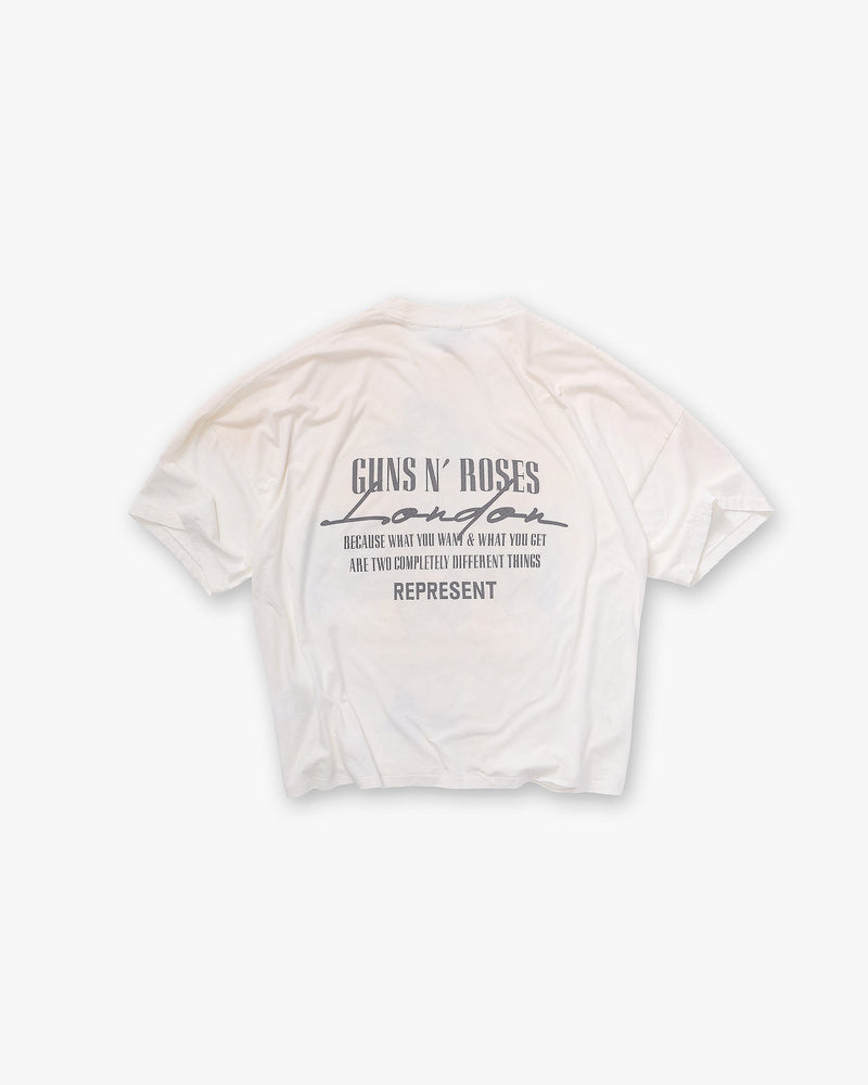 Represent X Guns N' Roses Cross T-Shirt - Washed Ecru