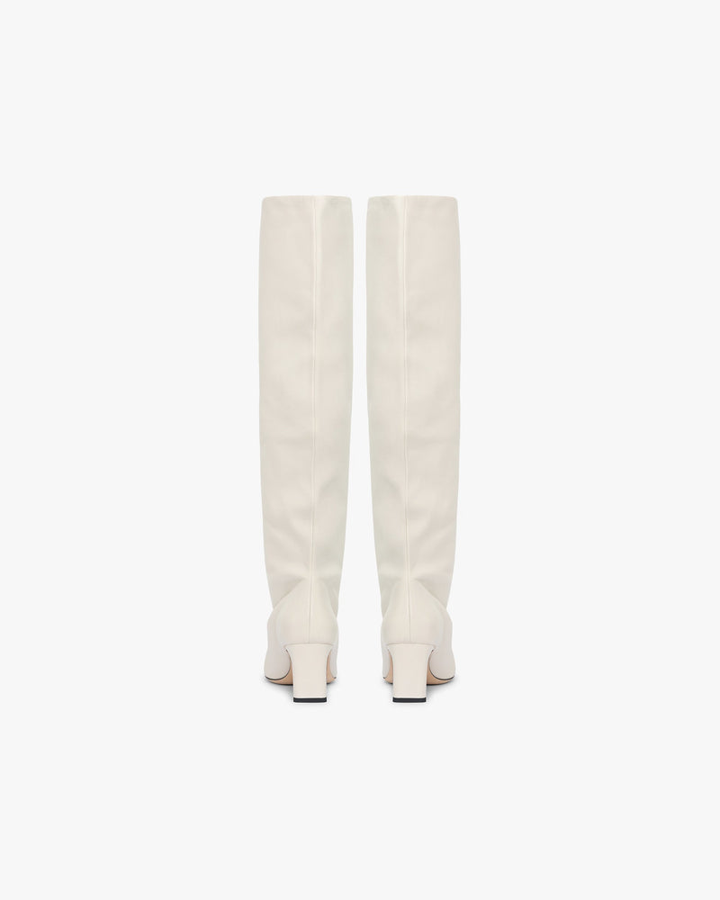 Square Toe Knee Boot - Ecru