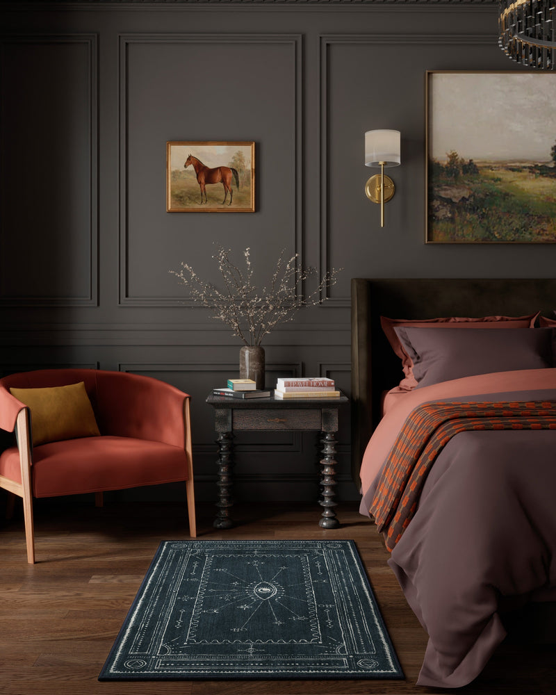 Velith Midnight Blue Flatwoven Rug