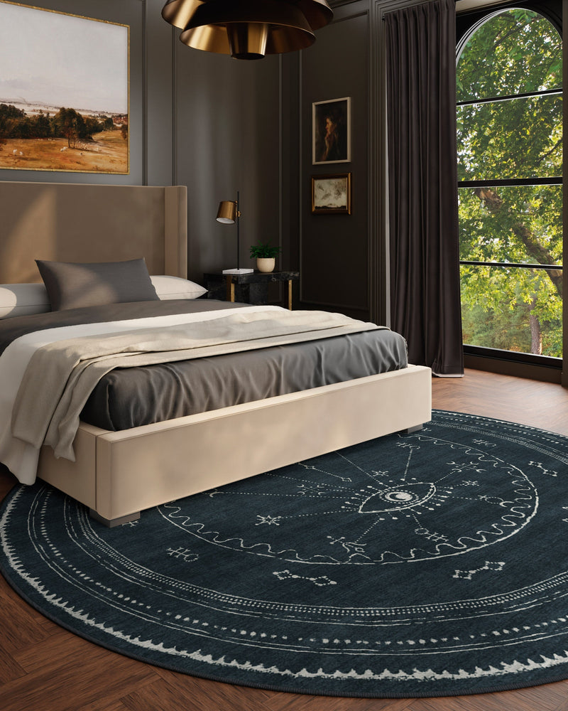 Velith Midnight Blue Flatwoven Rug