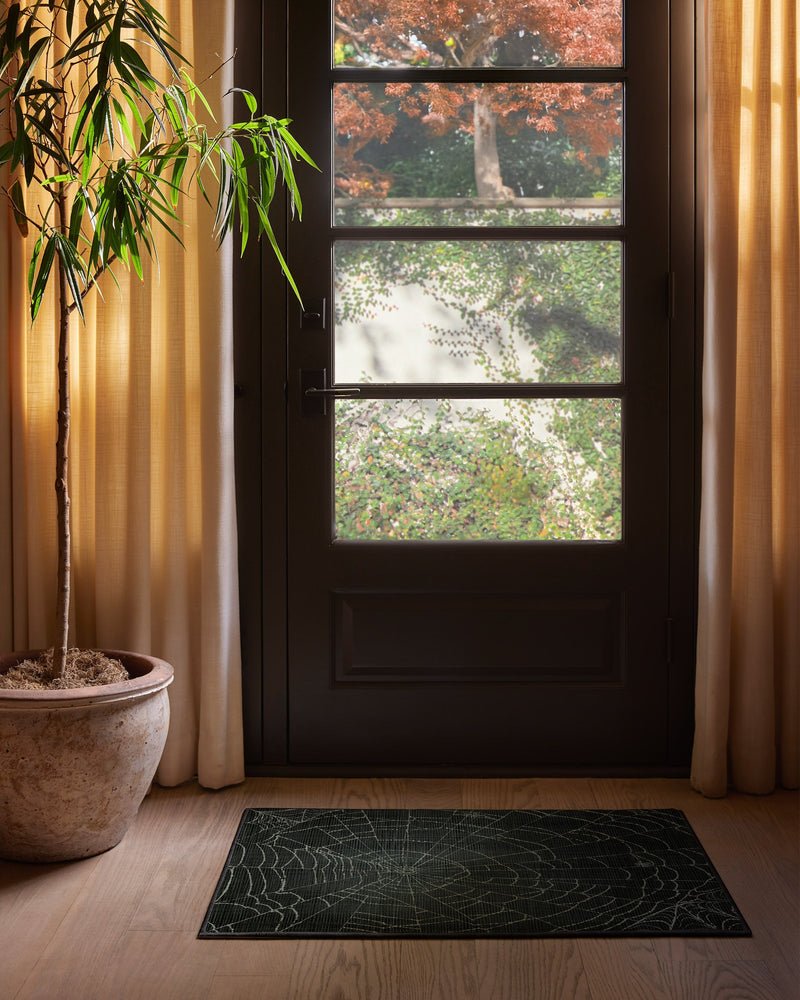 Web Soft Black Flatwoven Rug