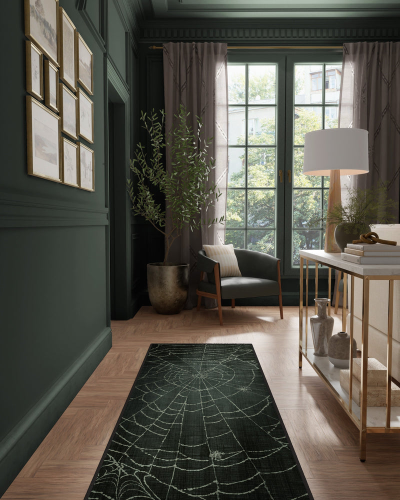 Web Soft Black Flatwoven Rug