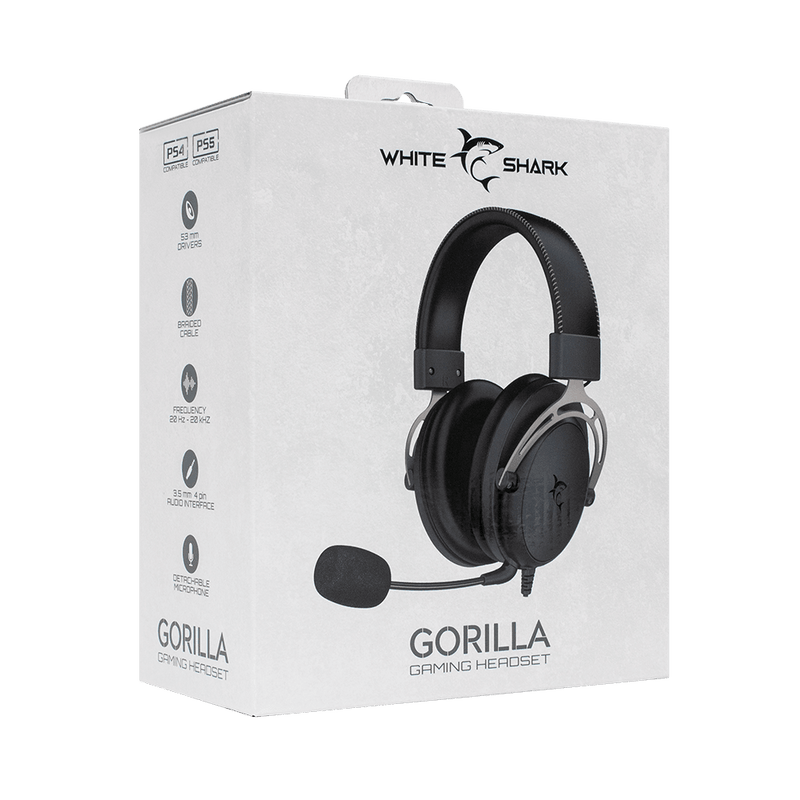 White Shark Gorilla - Wired Gaming Headset (Black/Grey)