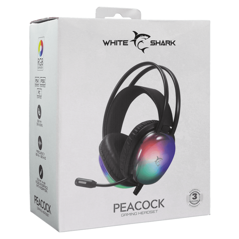 White Shark Peacock - Wired Gaming Headset (Black)